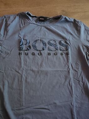 Hugo Boss Gray Short Sleeve Logo Tee
